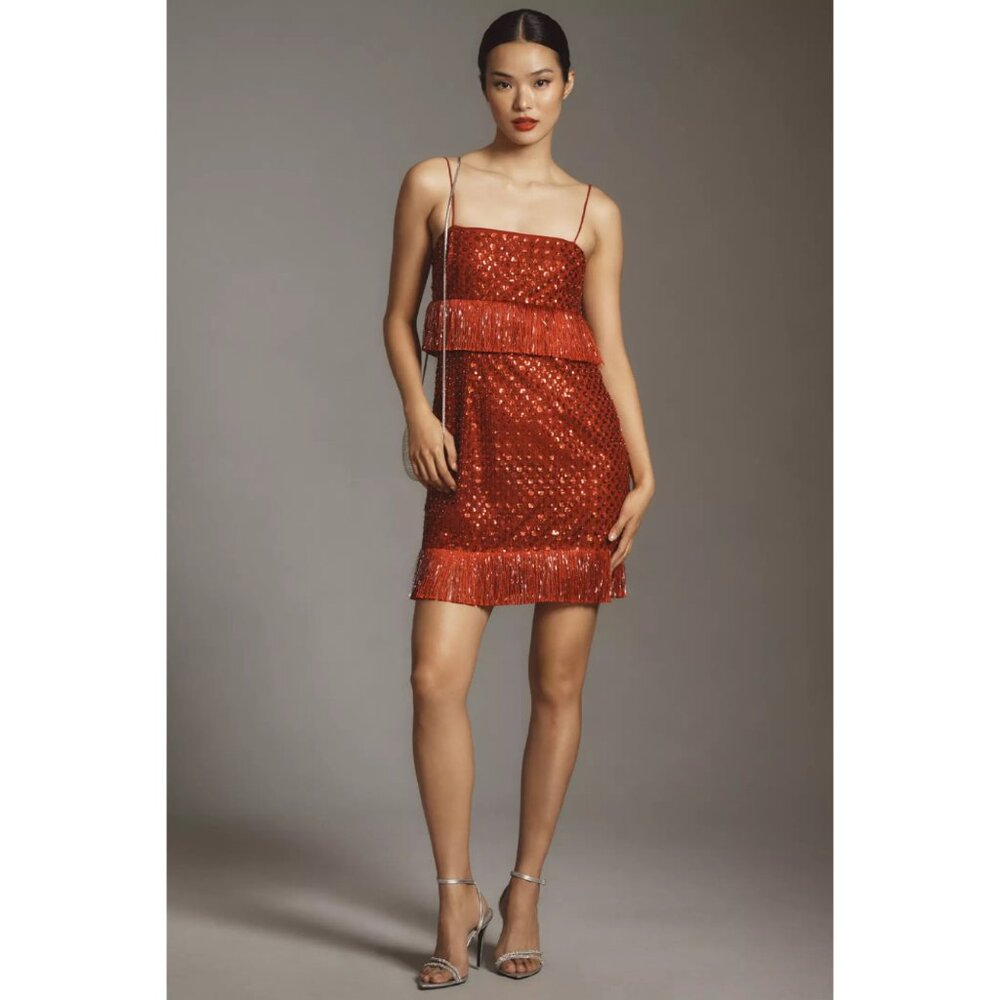 NWT Saylor Caitriona Sequin Fringe Mini Dress
